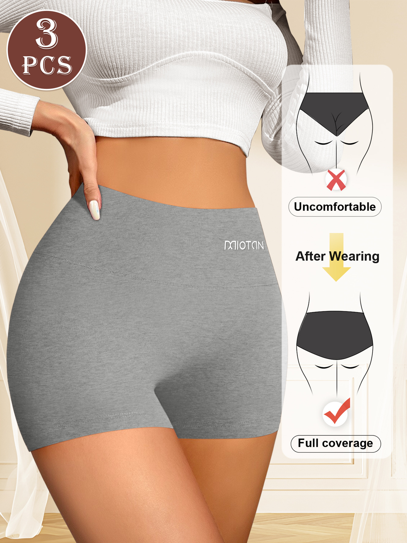 European And American-style Safety Panties For Women High-waisted Tummy-control Underwear