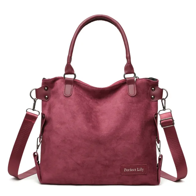 Womens High Capacity Fashionable Vintage Tote Bag Red - Shop at LoveMi