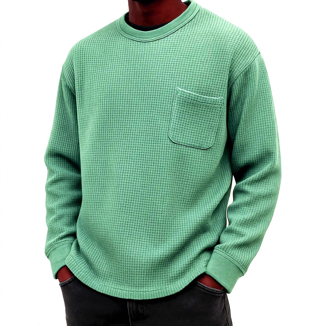 Men's Plus-Size Casual Crew-Neck Long-Sleeve Sweatshirt Top - Image 4