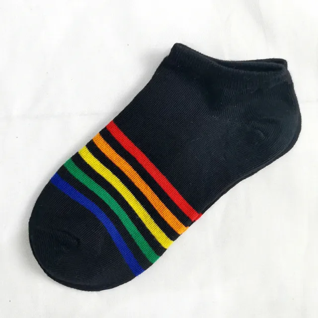 Rainbow Short Tube Low Top Doll Unisex Ins Trend Trendy Socks No 3 Color - Shop at LoveMi