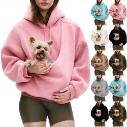 Casual Hoodies Kangaroo Dog Pet Holder Carrier Big Pouch Pocket Pullovers Sweatshirt Animal Pouch Hood Sweatshirts