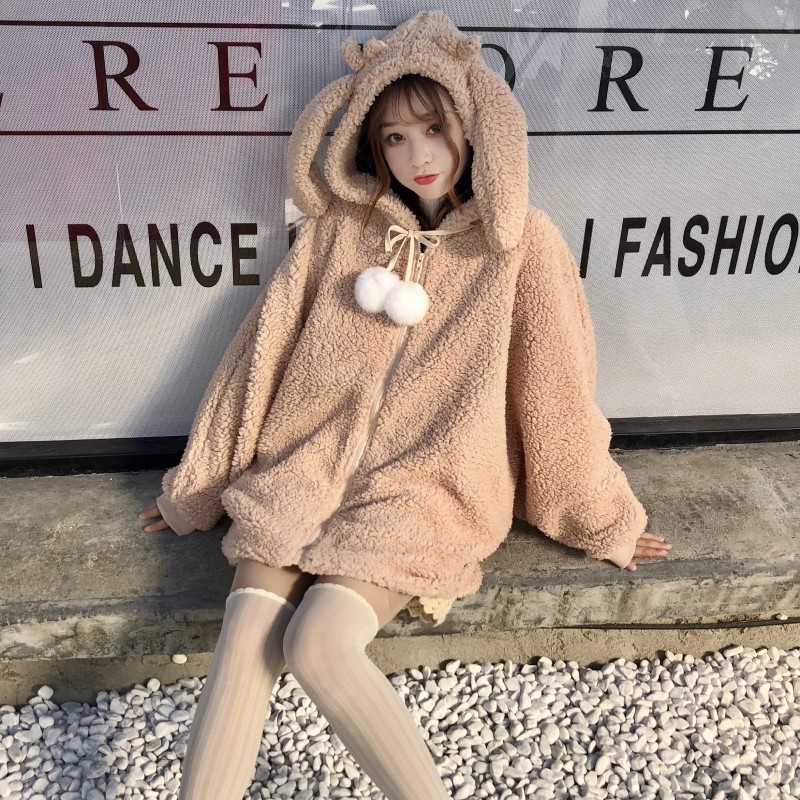 Title 6, Rabbit ears hooded loose sweater women