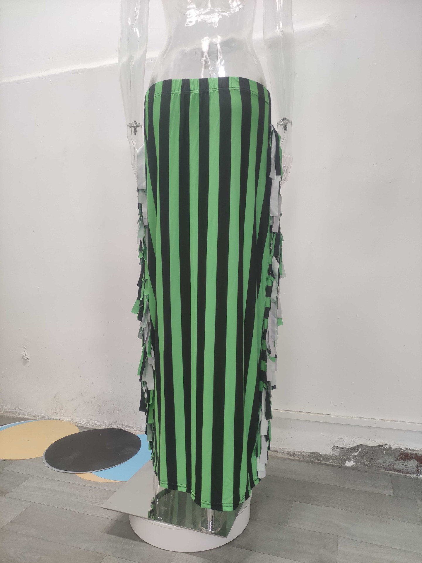 Cross Border Amazon Independent Women's Brushed Fabric Cute Tassel Skirt On Both Sides