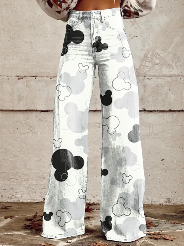 Horn Simulation Denim Trousers Loose Pants For Women Z12 3Xl - Shop at LoveMi