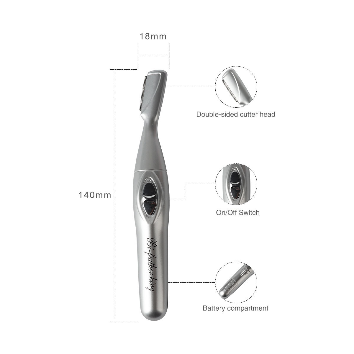 Title 5, Electric Eyebrow Razor Womens Wireless Dry Bat...