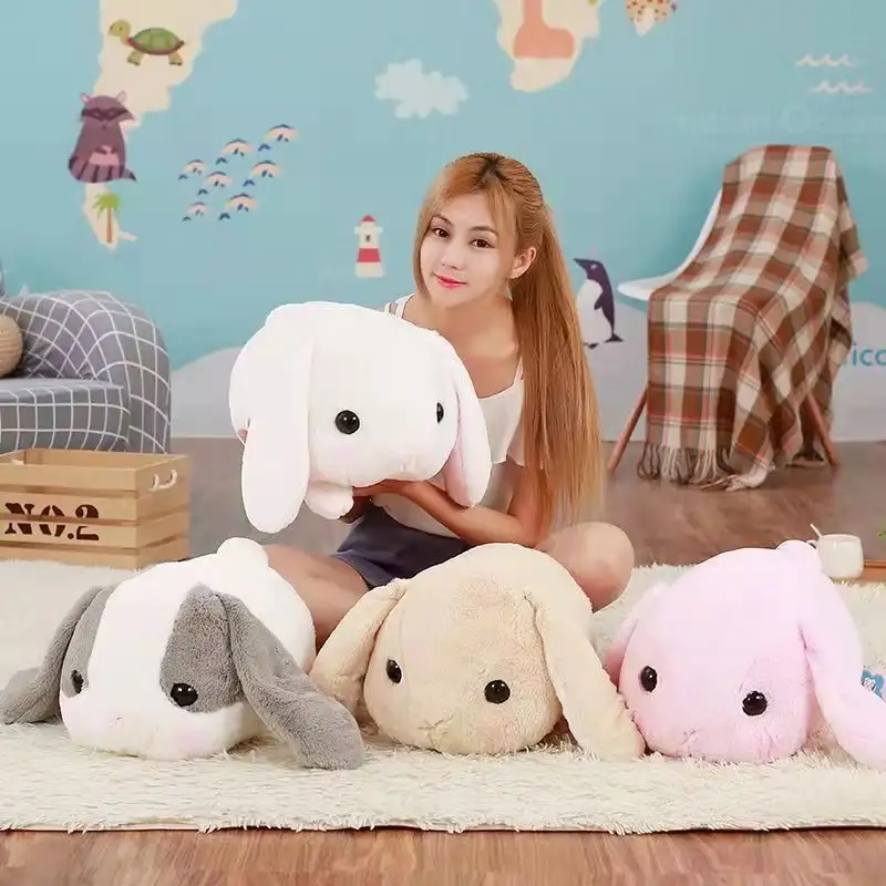 Big Ear Rabbit Pillow Cartoon Plush Head Toy
