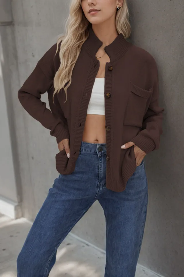 Knitted Coat V neck Plus Size Sweaters Women's Clothing Red - Shop at LoveMi