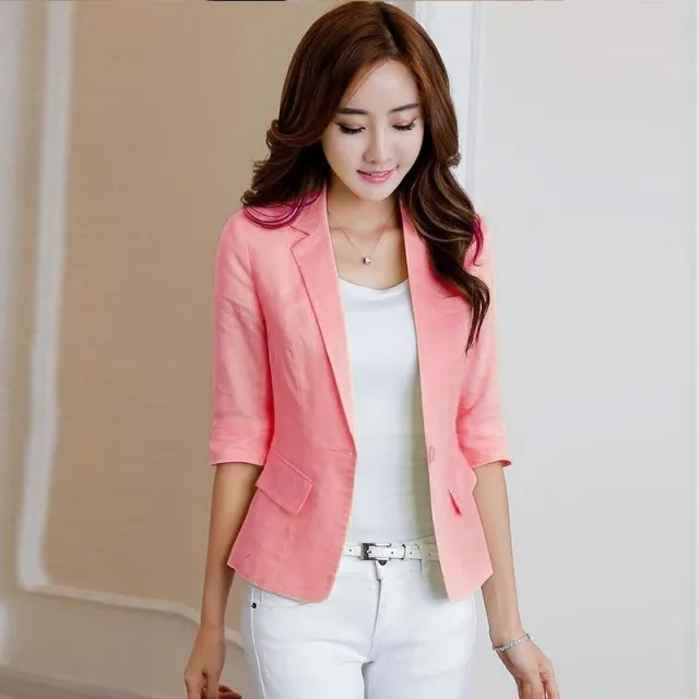Women's Slim fit Thin Casual Three quarter Sleeve Top Jacket Rose - Shop at LoveMi