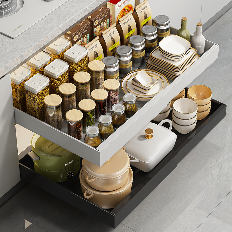 Punch-free Retractable Cabinet Pull-out Rack