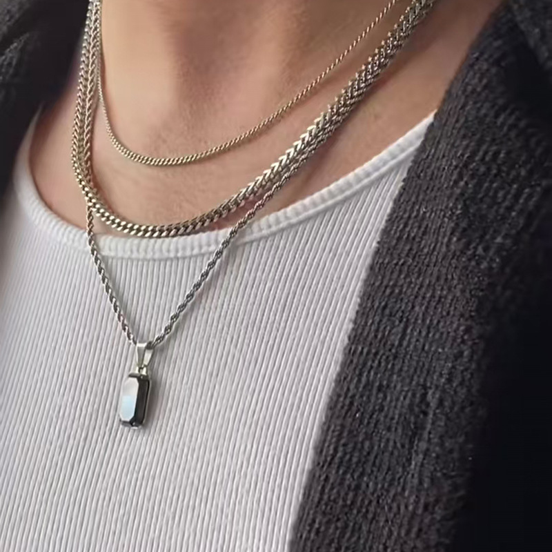 Twist Necklace Titanium Steel Plated 18K Gold Sweater Chain