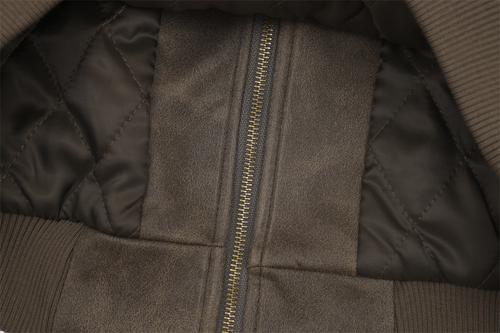 Men's Lapel PU Leather Jacket Coat
