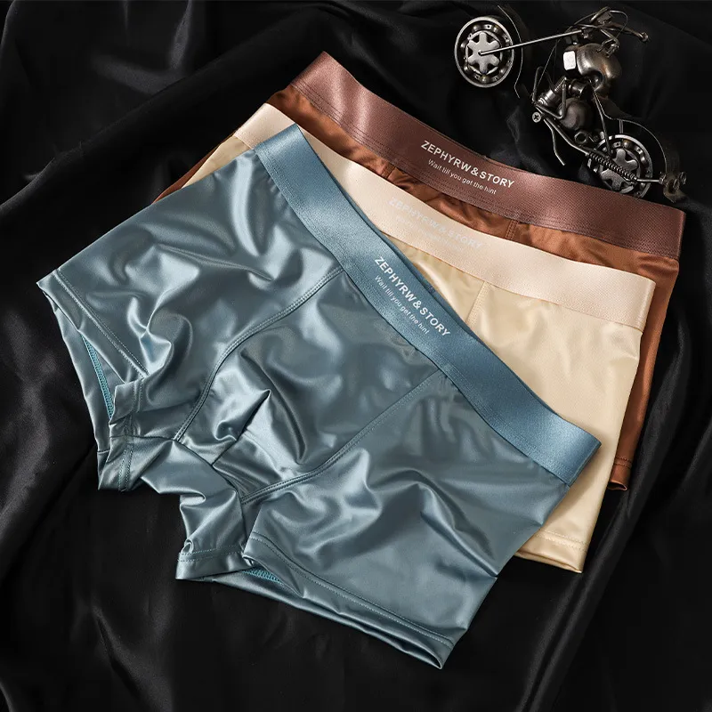 Men's Satin Light Luxury Ice Silk Underwear Summer