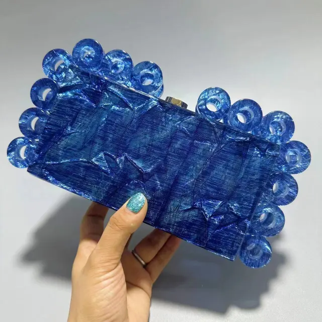 Ladies New Fashion Circle Clutch Blue - Shop at LoveMi