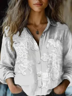 3D Digital Printing Women's Long-sleeved Blouse - Sx1793 - View 1