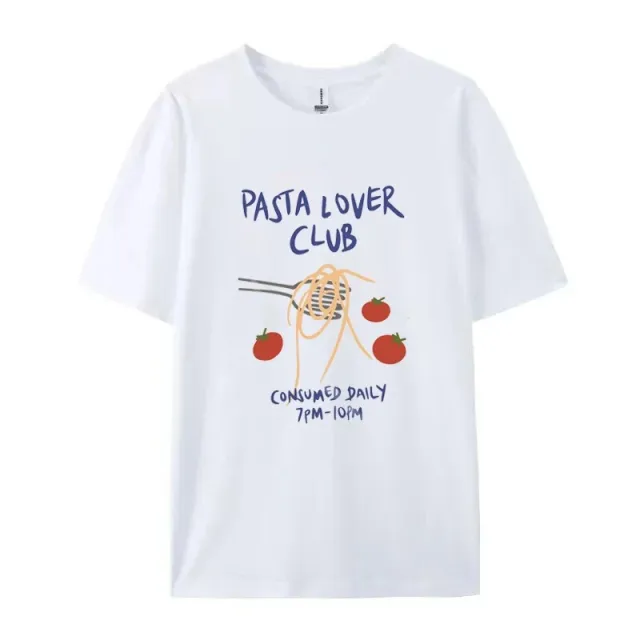Women Retro Graphic Tee Fruit Print Crew Neck Short Sleeve White - Shop at LoveMi