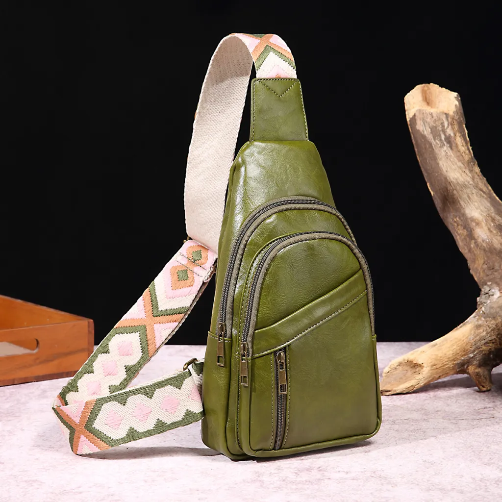 European And American Ladies Casual Fashion Retro Chest Bag - Green