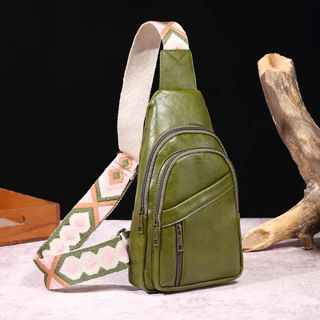 European And American Ladies Casual Fashion Retro Chest Bag Green - Shop at LoveMi