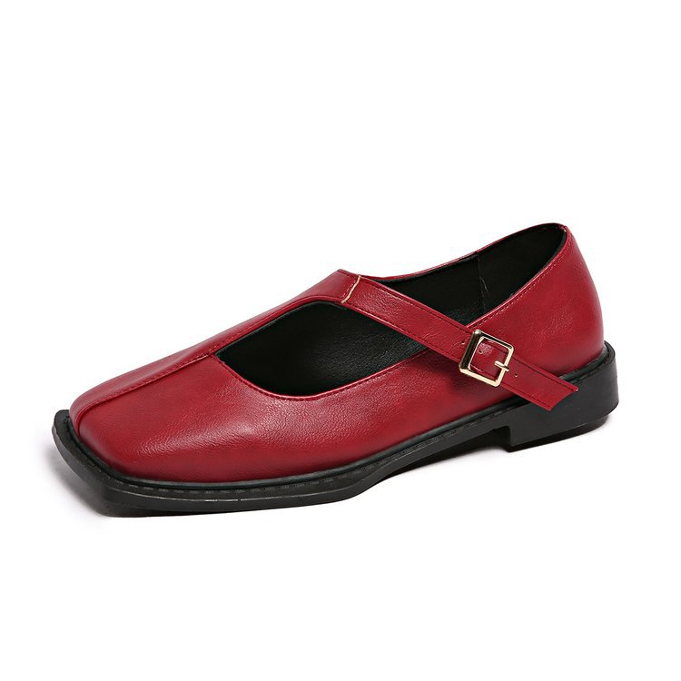Square-Toe Low-Cut Flats