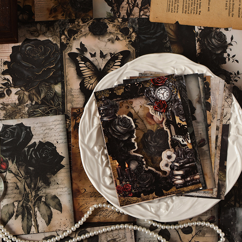 Retro-style Paper Roses For Background Embellishment And Journaling 4