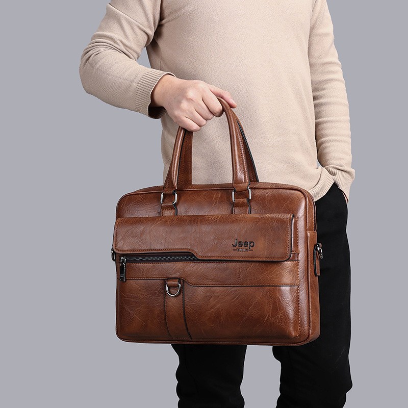 Waterproof Briefcase Business Commute Laptop PU Leather