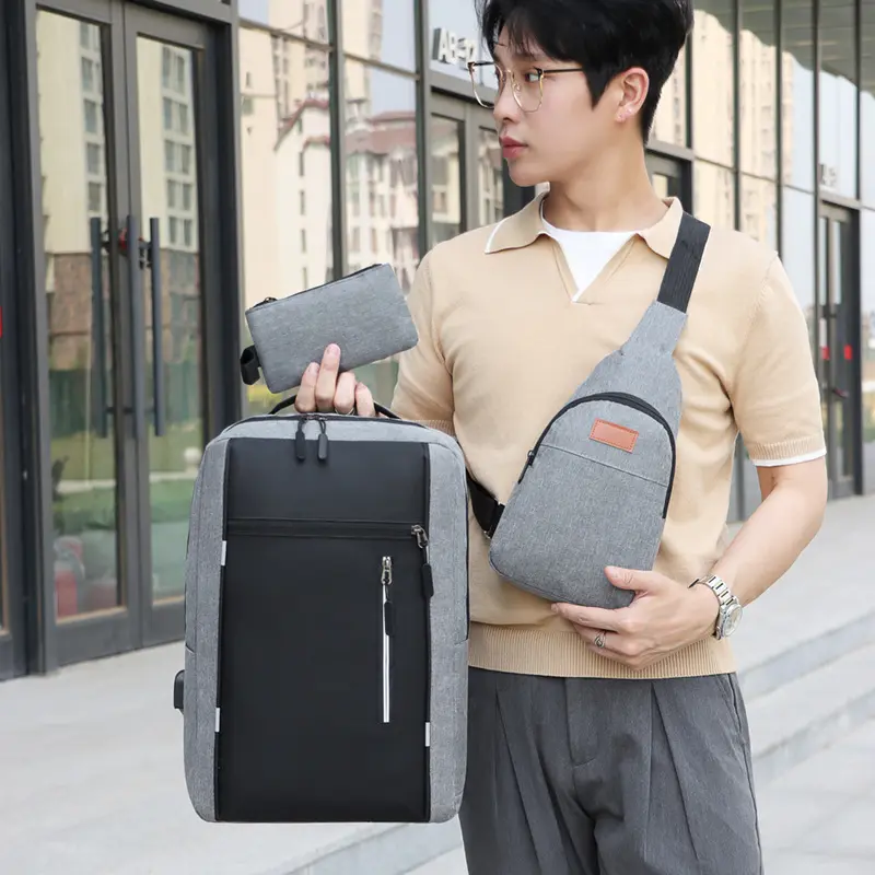 Leisure Oxford Fabric Chest Bag Three-piece Set