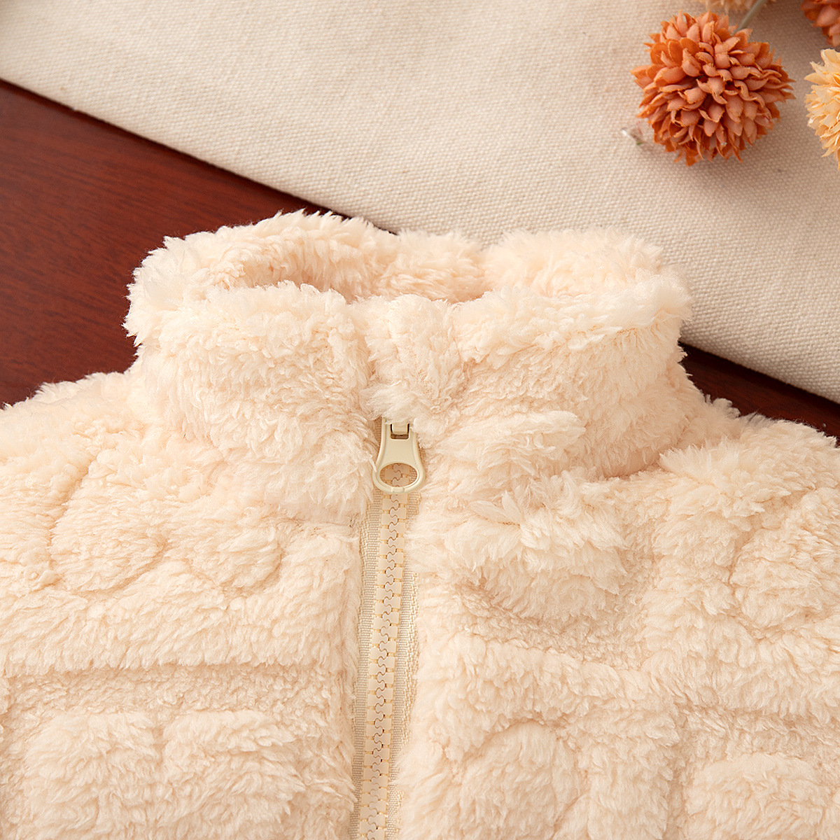 Girls' Pure Color Thickened Fleece Top - Image 3