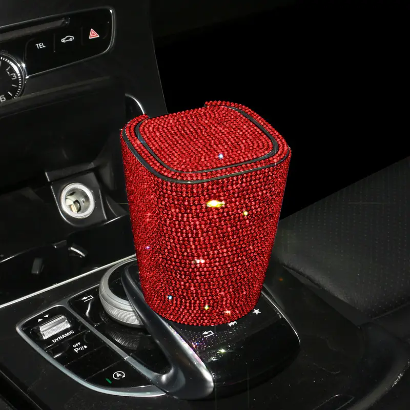 Diamond-embedded Car Ashtray Creative With Lid Air Outlet Hanging Car With Cover