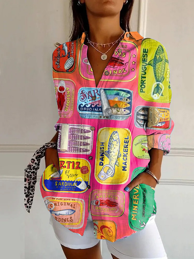 Womens Floral Pattern 3D Printed Long-Sleeve Shirt