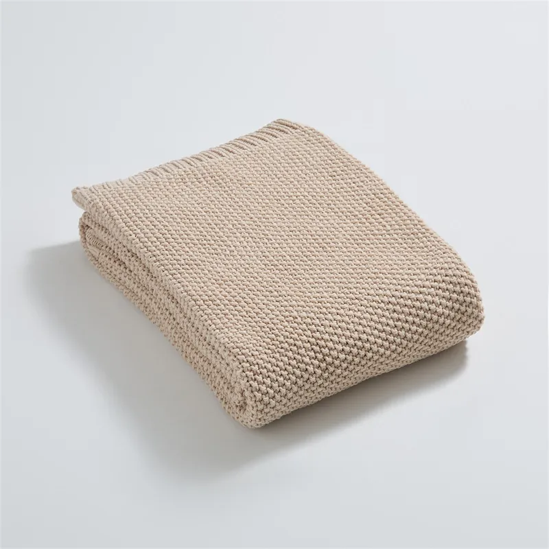 Knitted Blanket Nordic Instagram Style Sofa Blanket Pastoral Style - Apricot