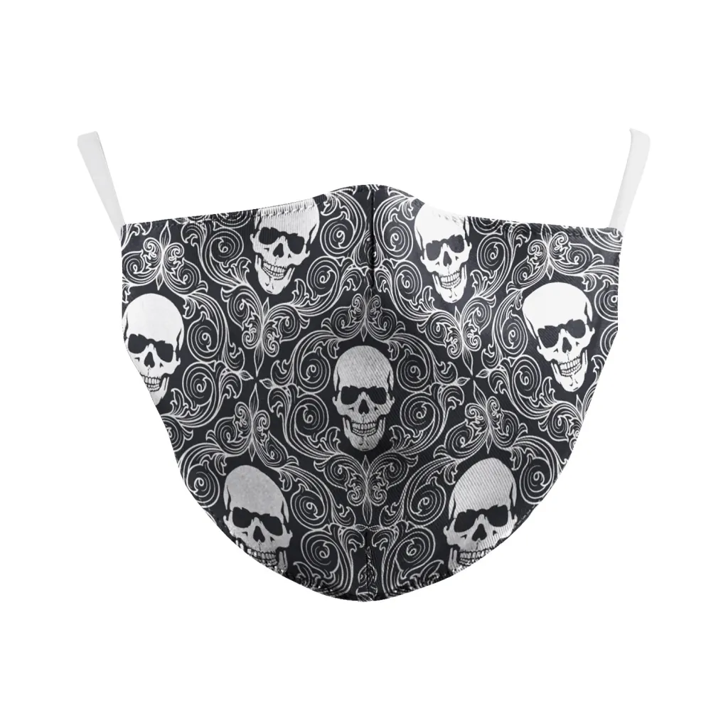 Digital Printing Wansheng Ghost Face Skull Double-layer Dust Mask - B178 098