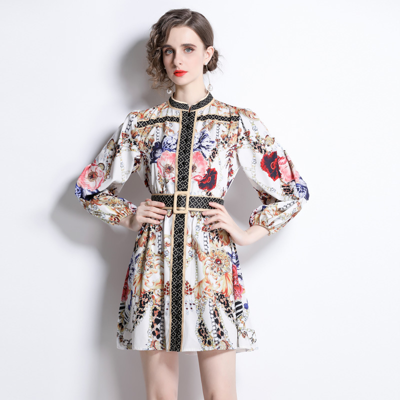 Floral High-Waist Short Dress, picture 3 of 5