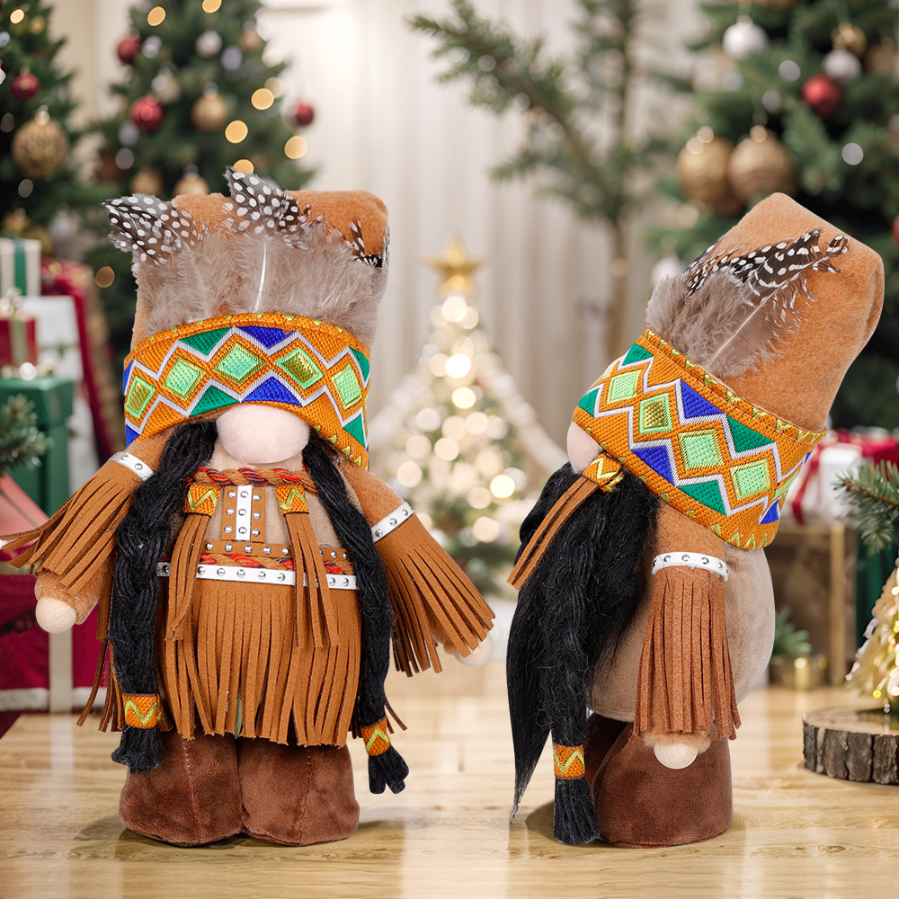 Title 4, Thanksgiving Decoration Indian Faceless Doll Or...