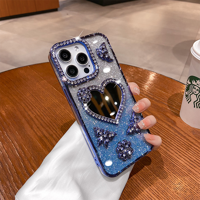 New-style Phone Case With An Electroplated Heart-shaped Mirror 4