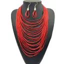Wax Cord Multi-Layer Tassel Necklace Set view 11