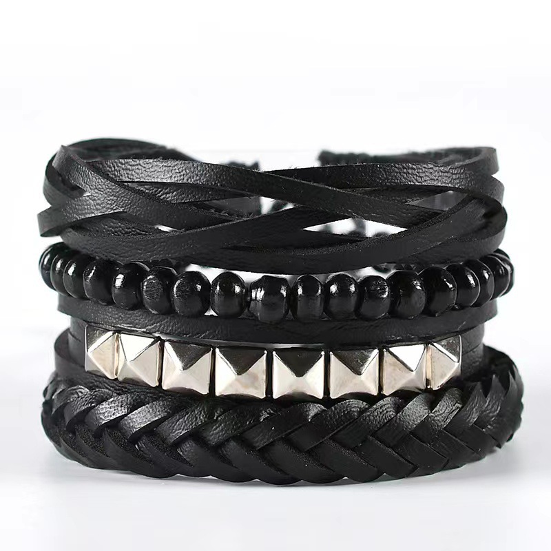Multi-layer Bracelet Set Vintage-style Jewelry For Men
