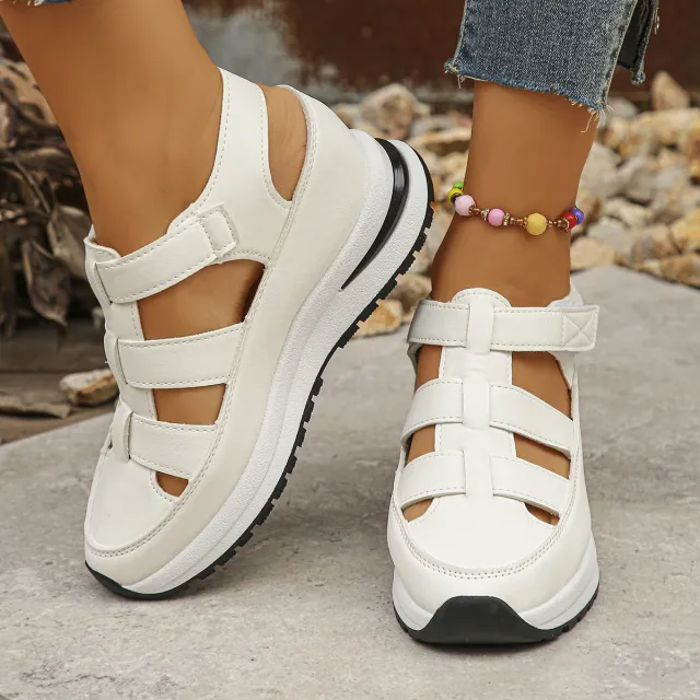Summer Wedge Baotou Hollow Women's Breathable Shoes White - Shop at LoveMi