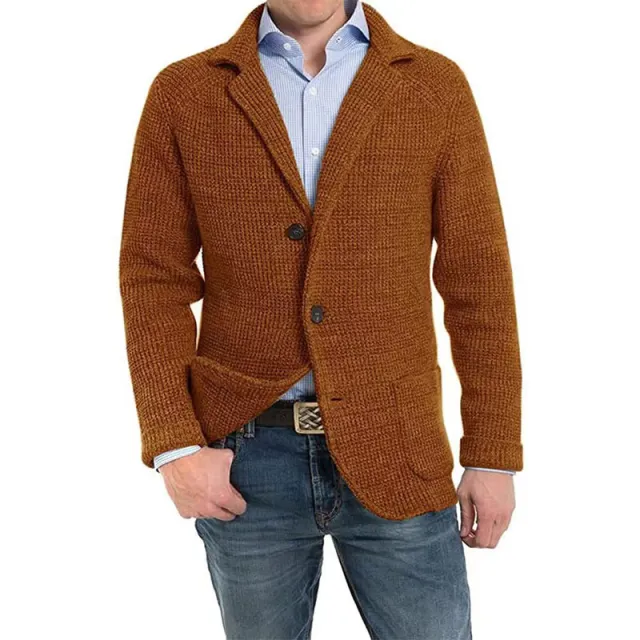 Fashion Men's Casual Knitted Cardigan Sweater Caramel Color - Shop at LoveMi
