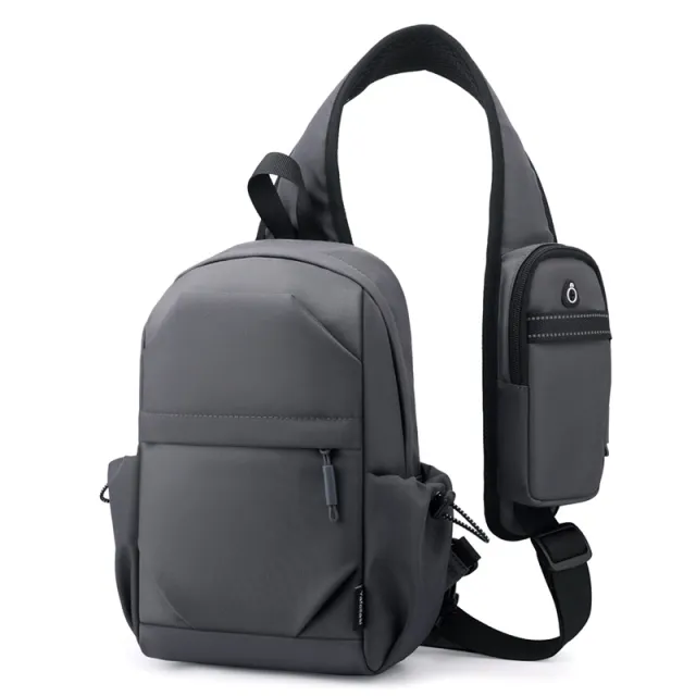Men's Backpack Oxford Cloth Shoulder Chest Bag Gray - Shop at LoveMi