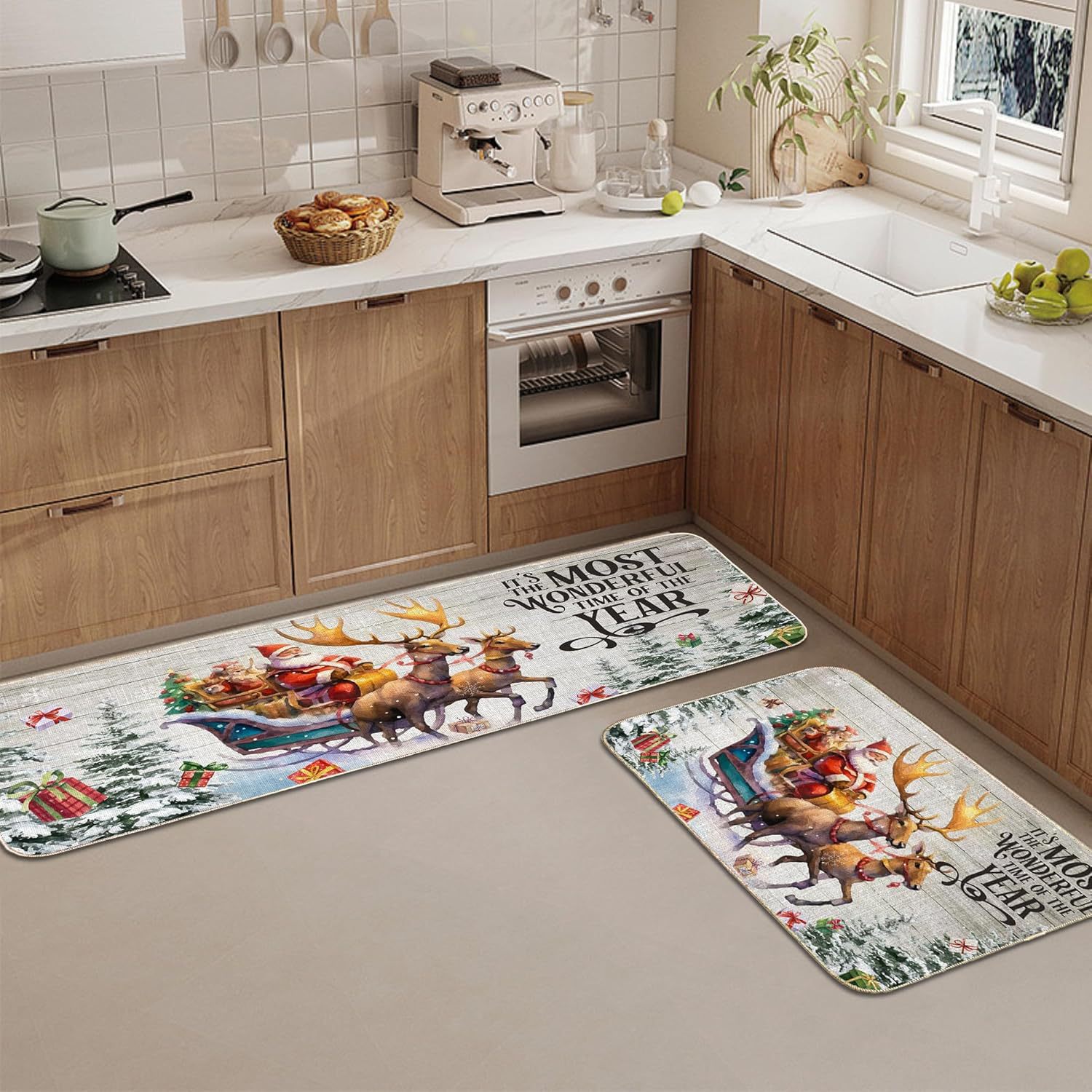 Title 2, Christmas Strip Kitchen Pad Household Wear-resi...