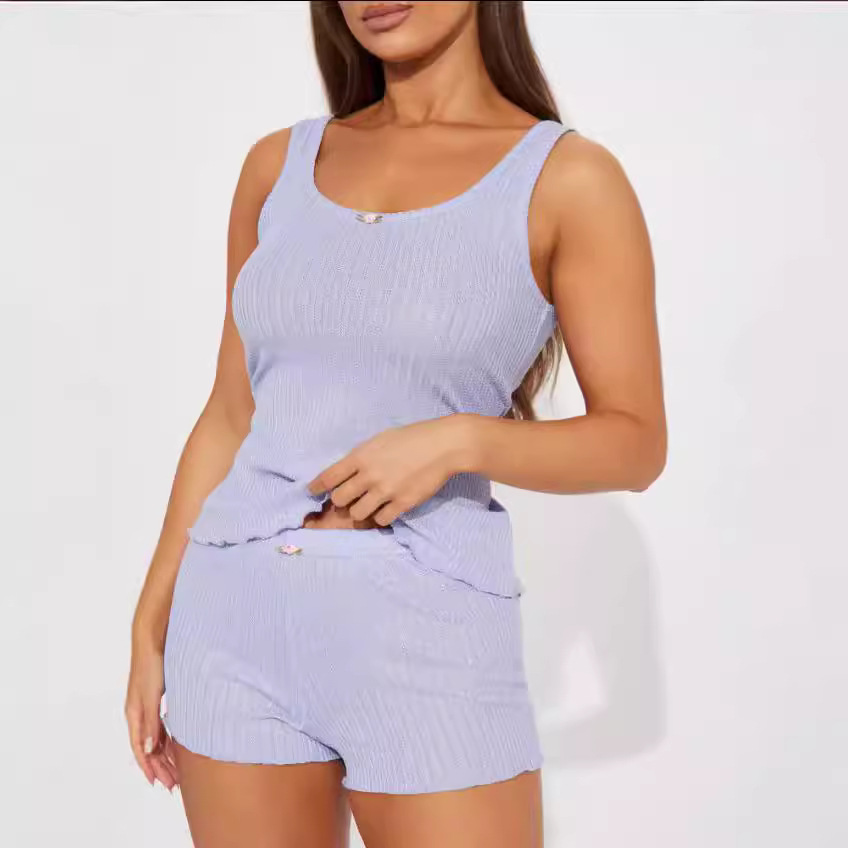 Solid Color Short Summer Casual Suit