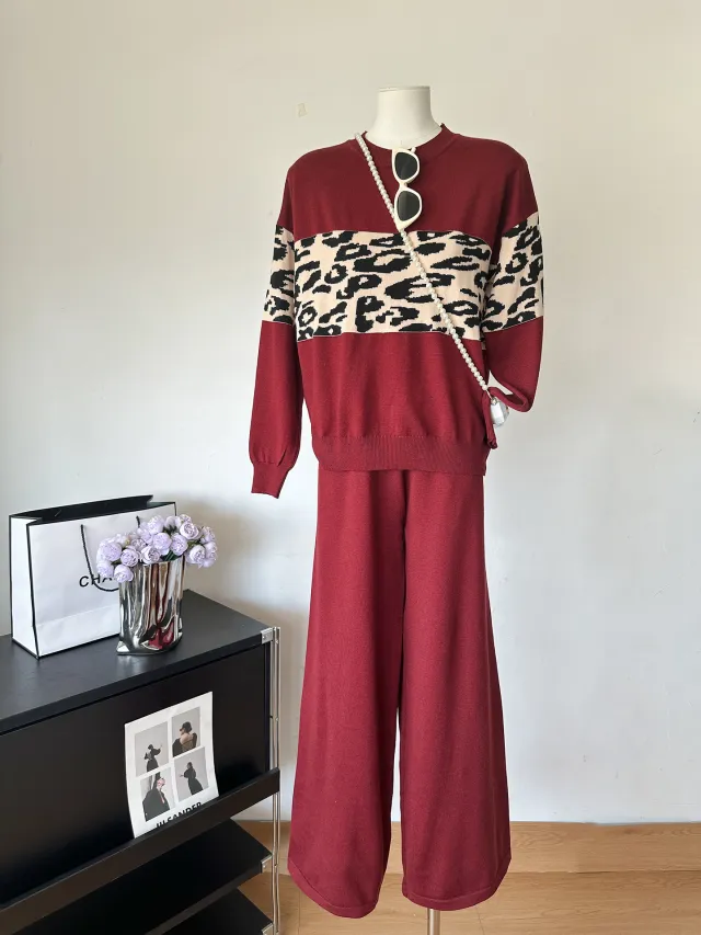 Autumn And Winter New Women's Round Neck Pullover Temperament Twinset Red - Shop at LoveMi