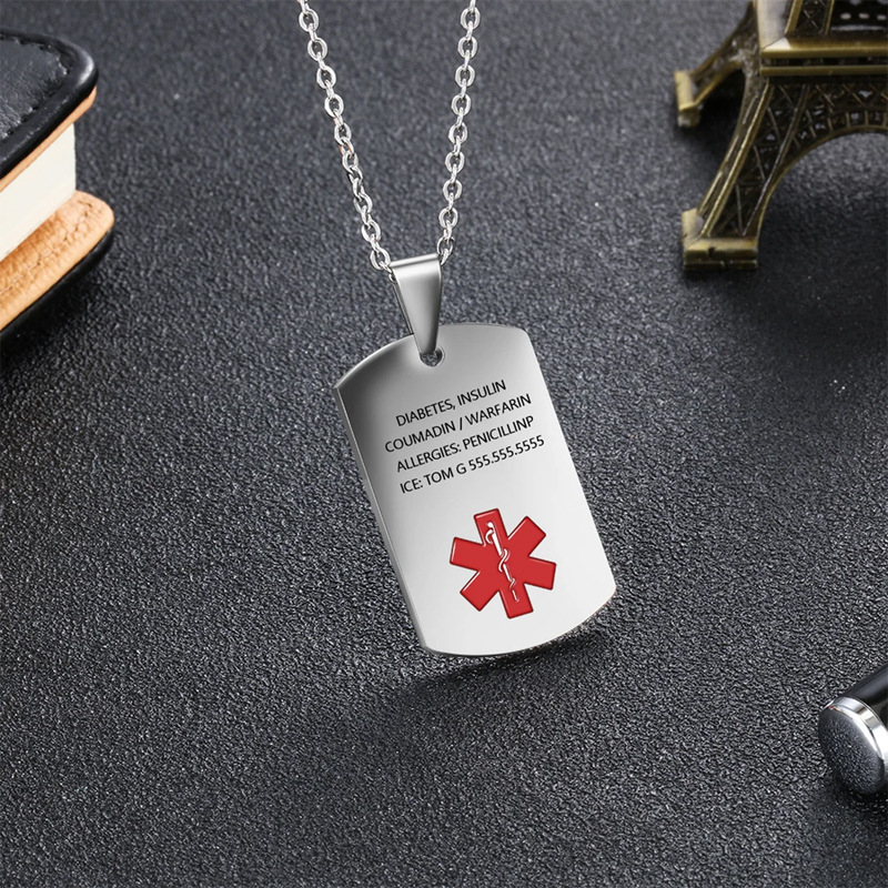 Cross-border New Medical Military Dog Tag Necklace With International Nurses Day Emblem Pendant detail photo 2