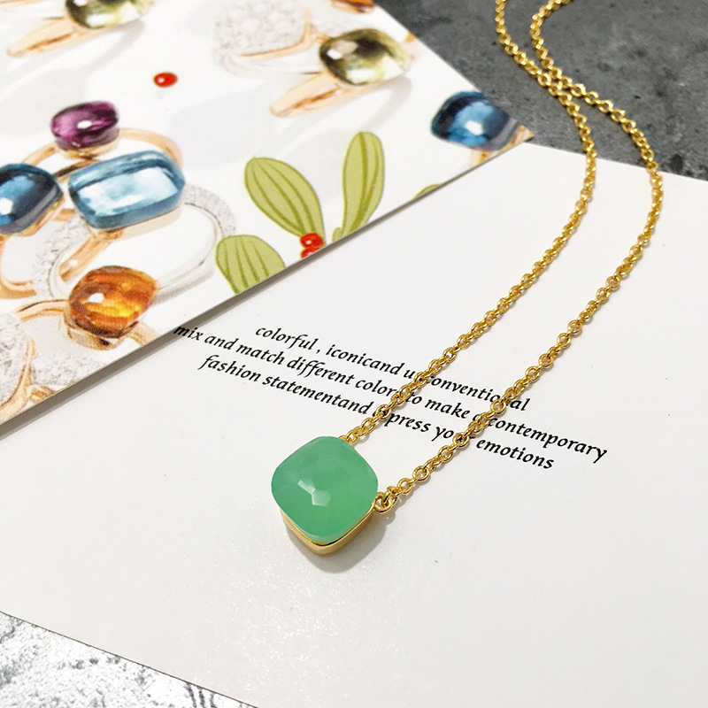 Candy Color Irregular Cut Clavicle Necklace