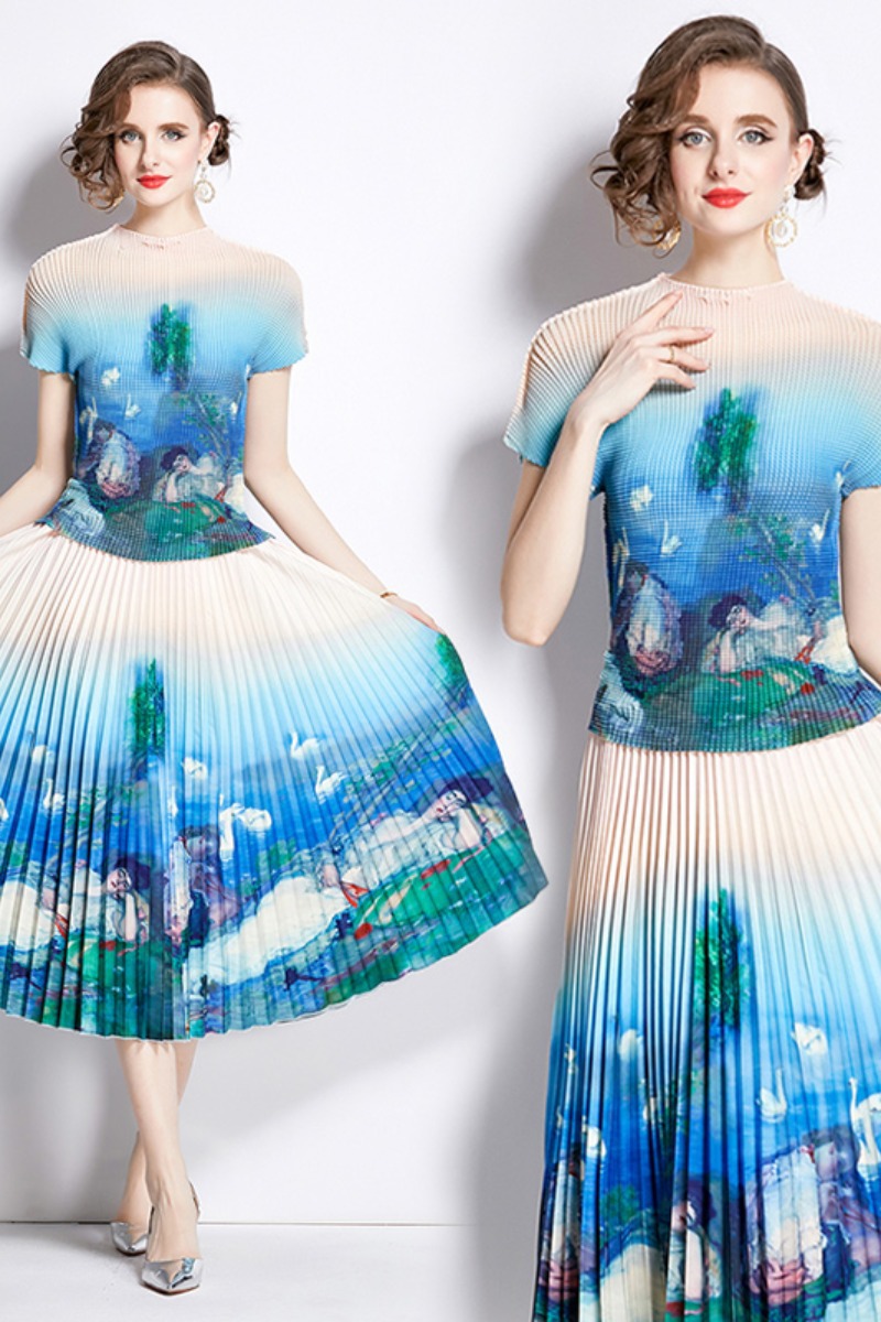 Pleated Peplum Top and Skirt, picture 5 of 6
