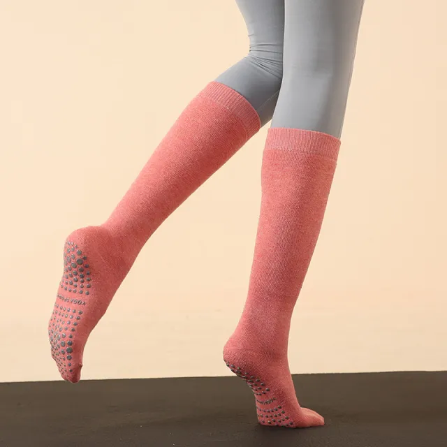 Women's Thick Autumn And Winter Long Tube Yoga Socks Pink - Shop at LoveMi