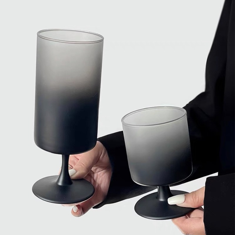 Frosted Gradient Black Juice Cup Household Good-looking Glass