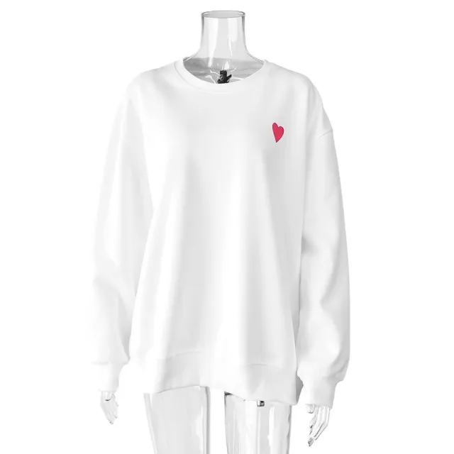 Casual Fashion Sweet Round Neck Pullover Women White - Shop at LoveMi