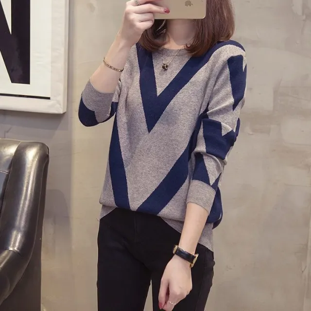 Women's Autumn Crew Neck Sweater Gray - Shop at LoveMi