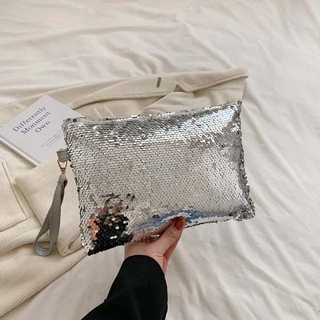Popular Women's Bags Sequin Bag Elegant Portable Silver - Shop at LoveMi
