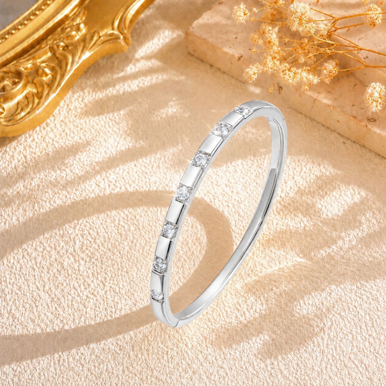 Gold-Plated Bracelet with Diamond Accents, picture 4 of 4